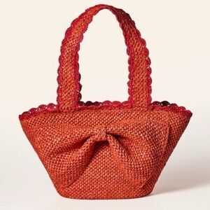 NWT Kate Spade x Target Raffia bow tote bag Red Woven